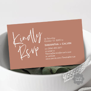 Kindly RSVP Modern Minimalist Wedding Invitation