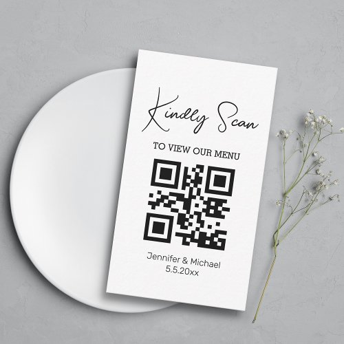 kindly scan  qr code wedding menu card