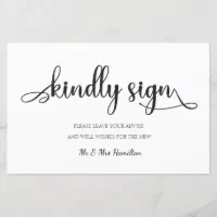 Kindly Sign, Please Leave Your Well Wishes for the New Mr and Mrs, Wedding  Kindly Sign, Wedding Signs, Wedding Signage, Wedding Decor Sign 