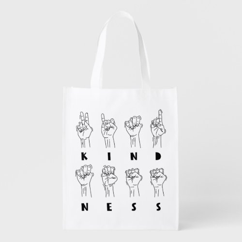 Kindness American Sign Language ASL _ GraphicLove Grocery Bag