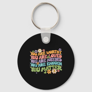 kindness be kind groovy mental health awareness keychain