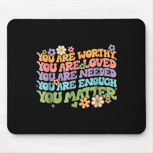 kindness be kind groovy mental health awareness mouse pad (Front)
