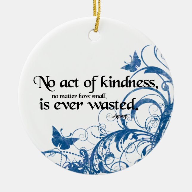 kindness butterfly swirl ceramic ornament (Front)
