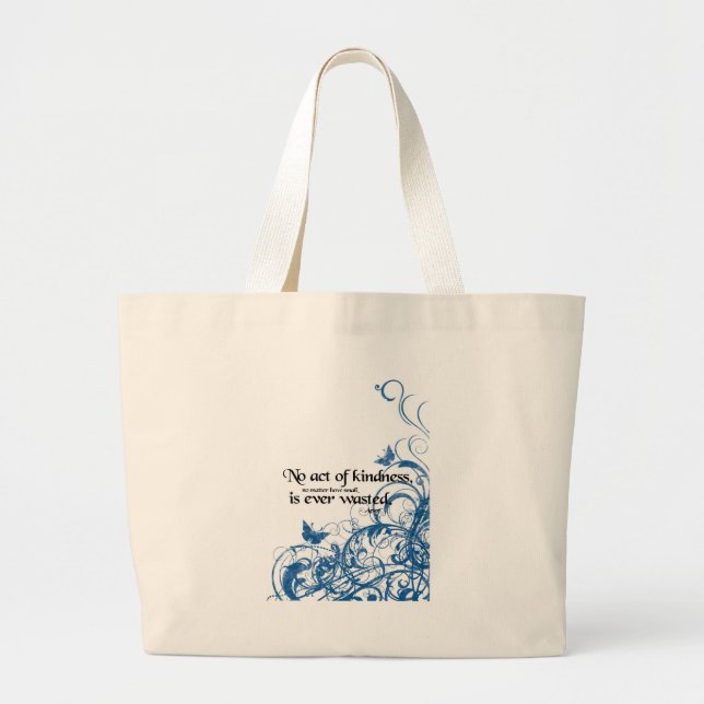 kindness butterfly swirl large tote bag (Front)