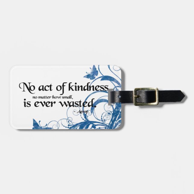 kindness butterfly swirl luggage tag (Front Horizontal)