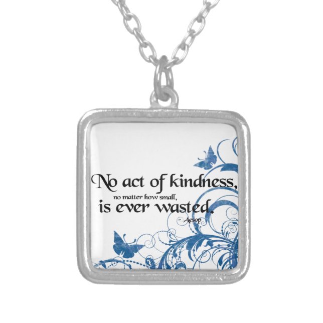kindness butterfly swirl silver plated necklace (Front)