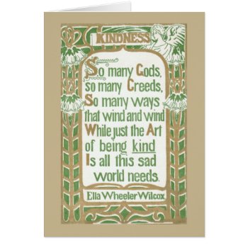 Kindness By Ella Wheeler Wilcox - Tan Border by GoodThingsByGorge at Zazzle