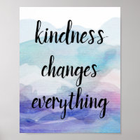 kindness change everything quote on blue