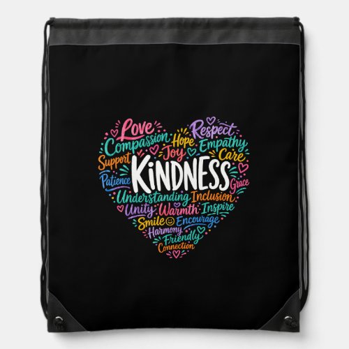 Kindness compassion empathy and respect drawstring bag