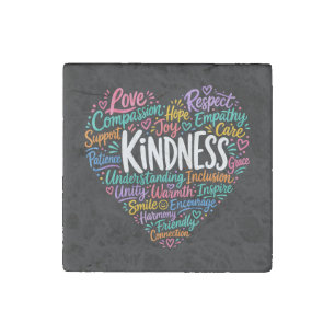 Kindness compassion empathy and respect stone magnet
