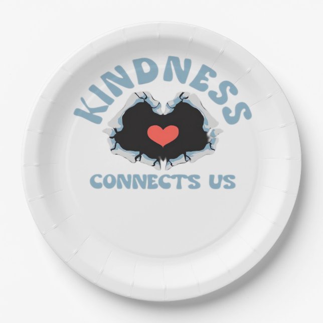 Kindness Connects Us Classic Style Paper Plates (Front)