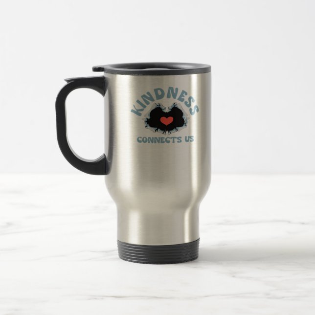 Kindness Connects Us Classic Style Travel Mug (Left)