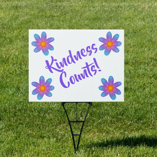 Kindness Counts Floral Yard Sign (Insitu)
