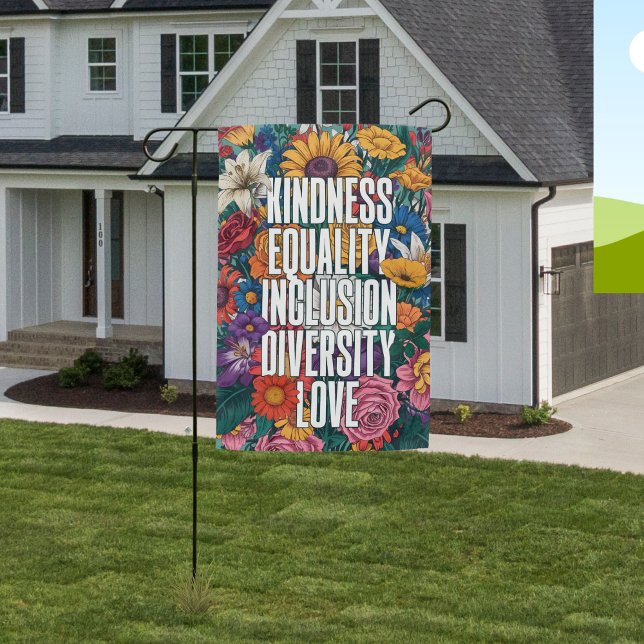Kindness Equality Inclusion Diversity Love Outdoor Garden Flag (Creator Uploaded)