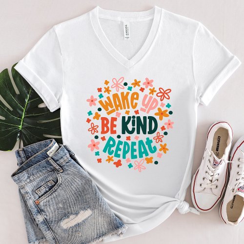 Kindness Floral Typography Design T_Shirt