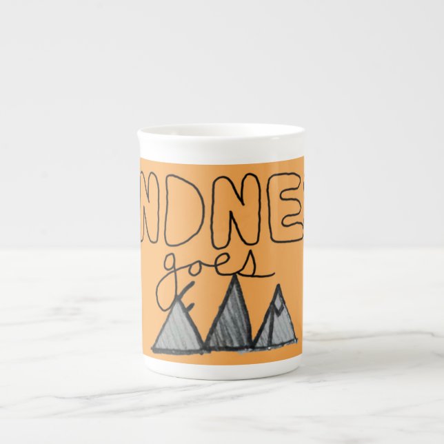 "Kindness Goes Far" Motivational Tea Cup (Front)