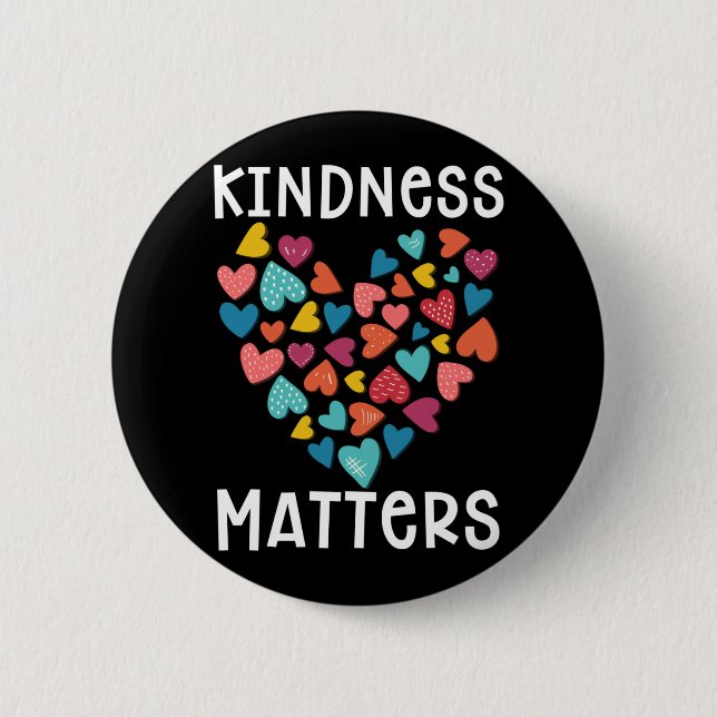Kindness Heart Equality Together Kind Cute Button (Front)