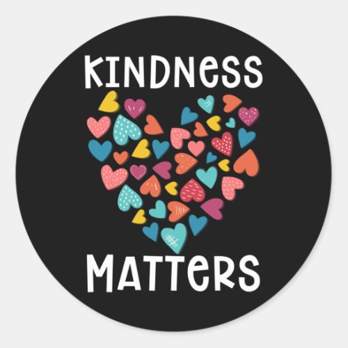 Kindness Heart Equality Together Kind Cute Classic Round Sticker