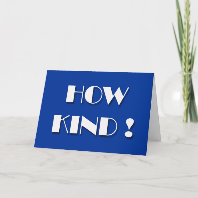 Kindness | How kind blue Letterpress Thank You Card (Front)