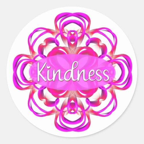 Kindness in Pink Classic Round Sticker