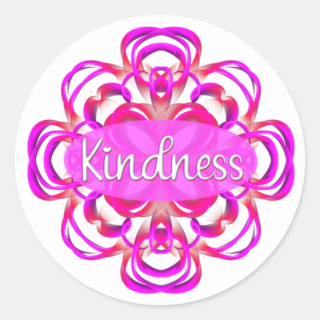 Kindness in Pink Classic Round Sticker (Front)
