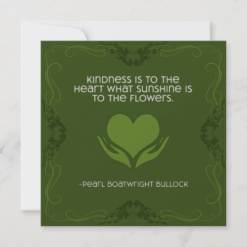 Kindness Inspirational Note Card in Green