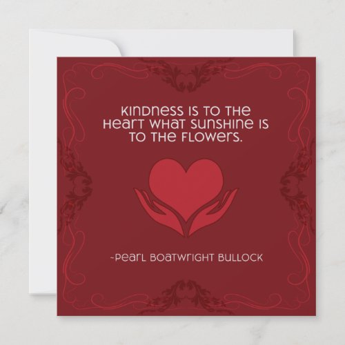 Kindness Inspirational Note Card in Red