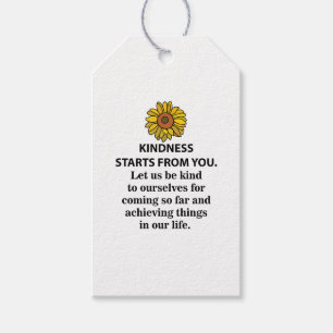 Kindness Inspirational Quote  Sunflower Kindness Gift Tags