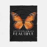Kindness Is Always Beautiful Monarch Butterfly Gif Fleece Blanket