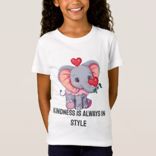 Kindness Is Always in Style Cute Elephant Kids T-Shirt