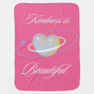 Kindness is Beautiful - Heart Design Baby Blanket