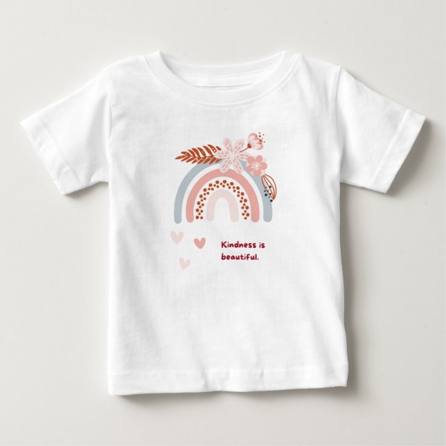 Kindness is beautiful Print Typography White Kids  Baby T-Shirt (Front)