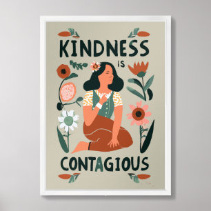 Kindness is contagious Inspirational quote boho  Framed Art