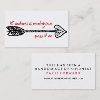 Kindness Is Contagious Random Acts Challenge Business Card