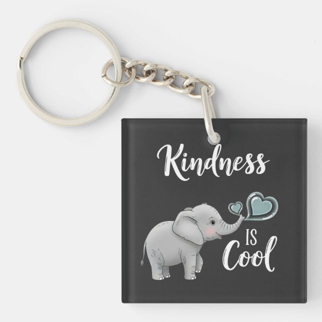 Kindness Is Cool Elephant Keychain (Front)