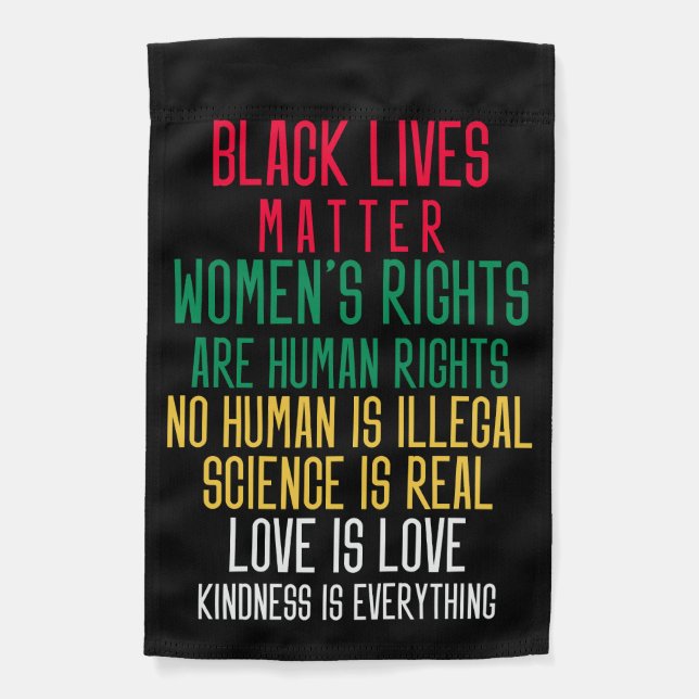 Kindness Is Everything Black Outdoor Inspirational Garden Flag (Front)
