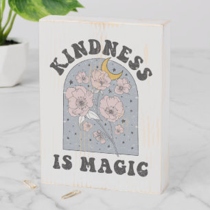 Kindness is Magic Vintage Flowers Wooden Box Sign