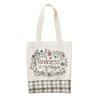 Kindness is my religion mori zazzle HEART tote bag