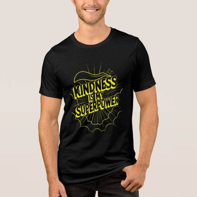 Kindness is My Superpower Neon Comic Style Design Tri-Blend Shirt (Front)