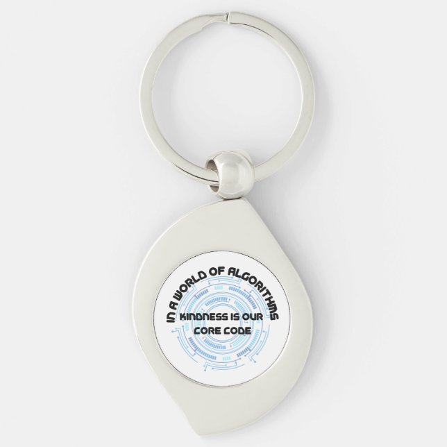 Kindness Is Our Core Code – Algorithm Keychain (Front)