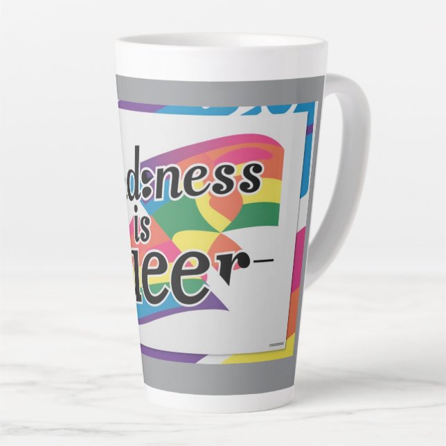 Kindness is Queer – Designed by ShelloCB Latte Mug (Right Angle)