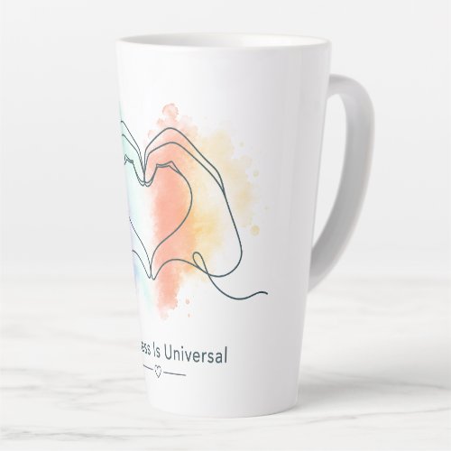 Kindness Is Universal Pride Heart Design Latte Mug