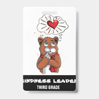 Kindness Leader Badge Pass Tag Third Grade Teacher