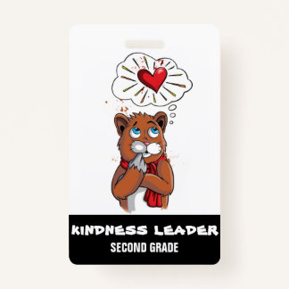 Kindness Leader Tag Pass Badge Second Grade Class