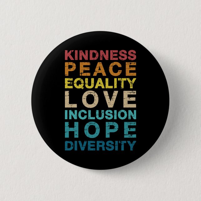 Kindness love diversity vintage LGBT pride Button (Front)