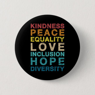 Kindness love diversity vintage LGBT pride Button
