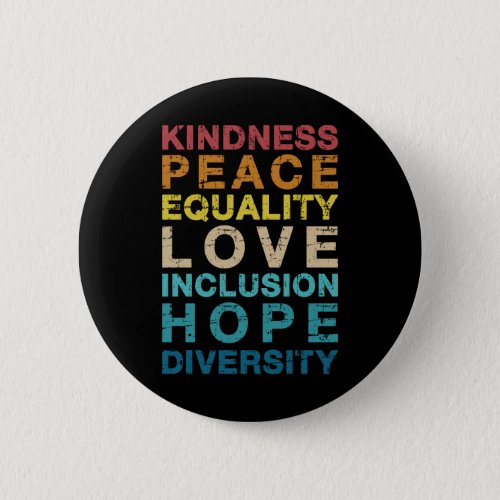 Kindness love diversity vintage LGBT pride Button
