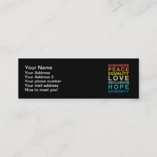 Kindness love diversity vintage LGBT pride Mini Business Card