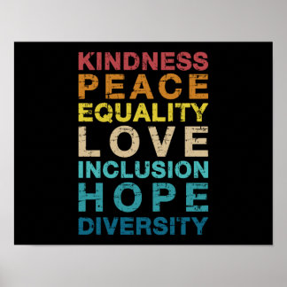 Kindness love diversity vintage LGBT pride Poster