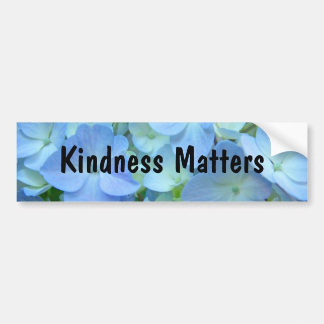 Kindness Matters bumper stickers Blue Floral (Front)